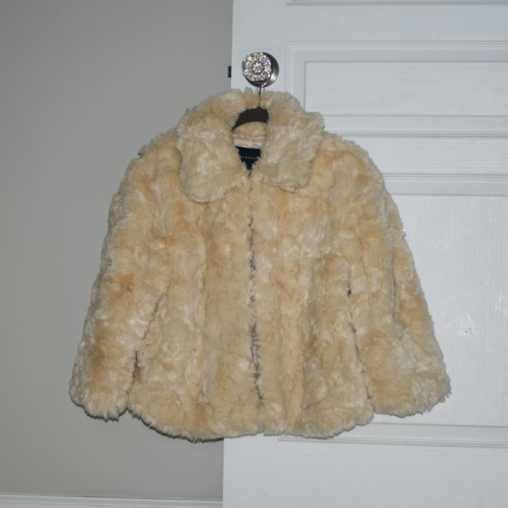 French Connection Blonde Fur Coat NWOT